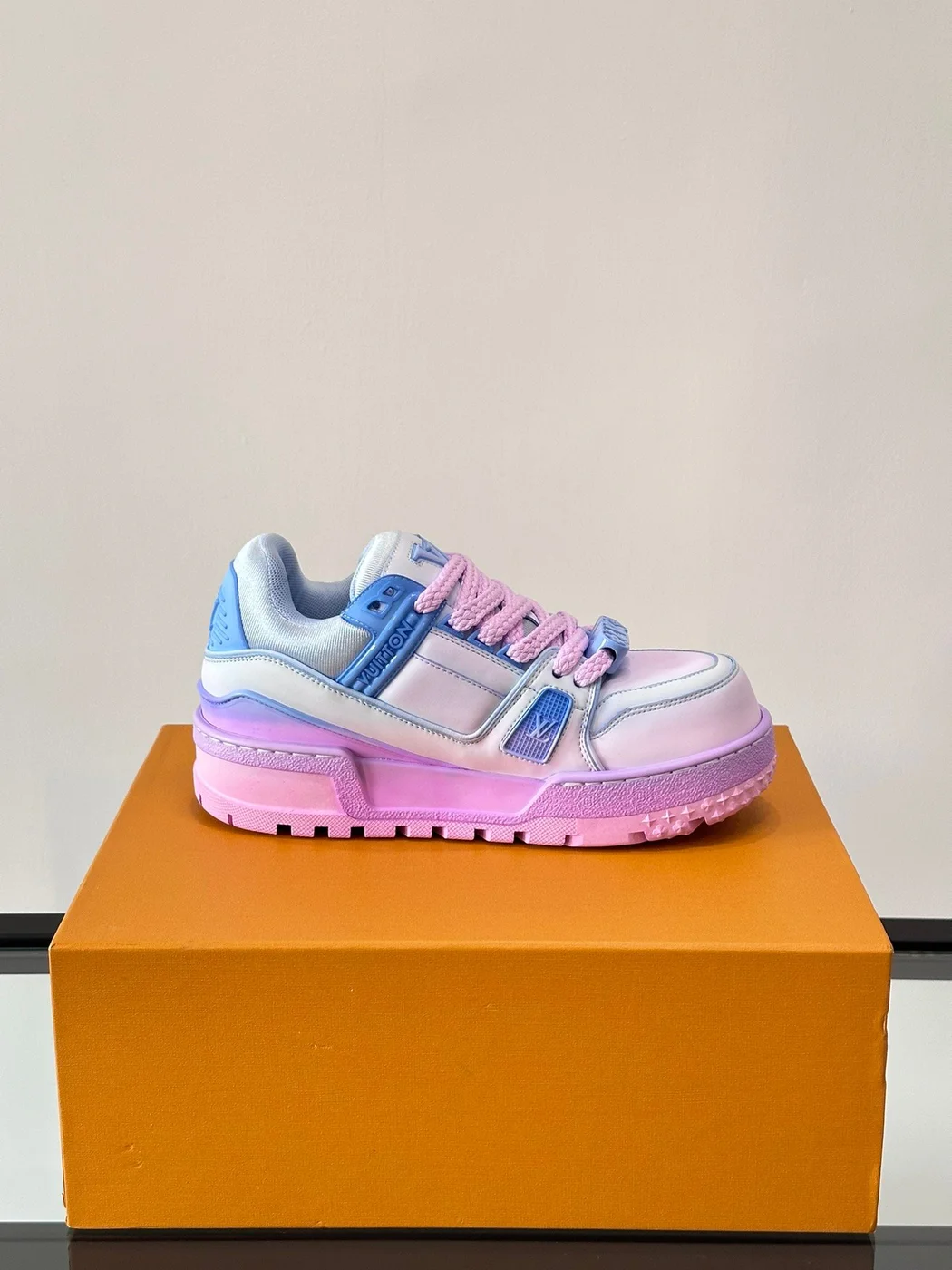 Louis Vuitton Chunky Low-Top Sneakers Pink, Light Blue and White product view 6