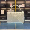 Chanel Trendy White Smooth Leather With Lock Black Handbags 25 cm product view 8