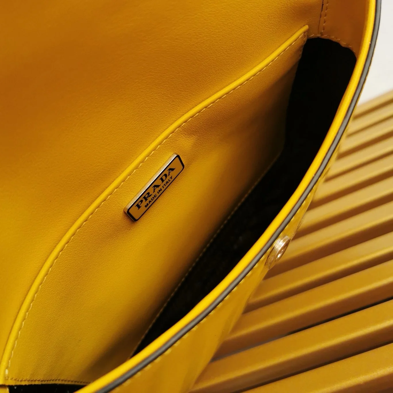 Prada Spazzolato Cleo Shoulder Bag In Yellow product view 6