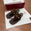 Valentino Women Brown Suede Studded Flats product view 3