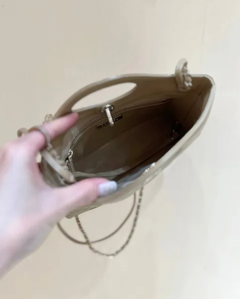 Chanel Calfskin Suede Quilted Mini 31 Shopping Bag — Taupe product view 4