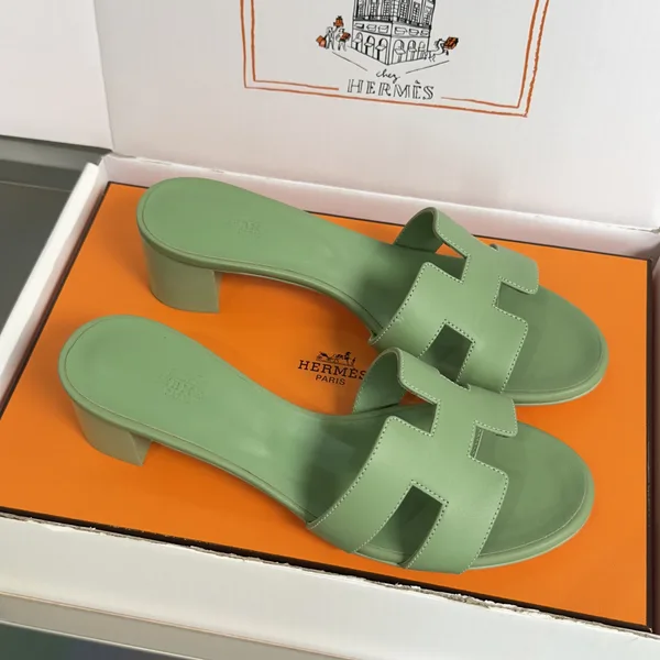 Hermès Oran Heeled Sandals Green product photo