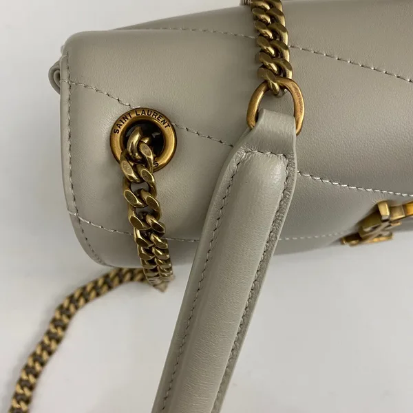 Saint Laurent Loulou medium in Matelassé Lambskin White Bag product view 5