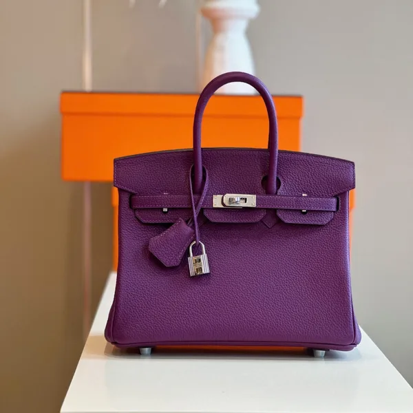 Hermès Birkin 25 Dark Purple Togo Leather Palladium Hardware Bag product photo