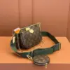 Louis Vuitton Multi Pochette Bag Brown Monogram with Green Strap product view 5