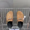 Hermès Women Brown Haircalf Leather Slippers product view 6