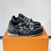 Louis Vuitton Men Black Fabric Leather Sneakers product view 1