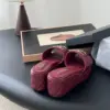 Chanel Women Burgundy Quilted Leather Slides — Chain-Woven CC Detail product view 6