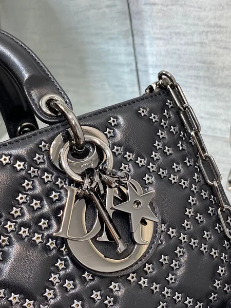 Dior D-Joy Black Handbag With Star Studs 26 cm product view 5