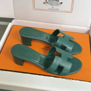 Hermès Oran Heeled Sandals — Dark Green product photo