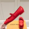 Louis Vuitton Women Red Patent Leather Mary Jane Flats product view 6