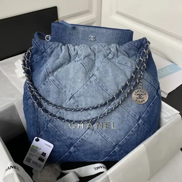 Chanel 22 Small Denim Hobo Bag product photo