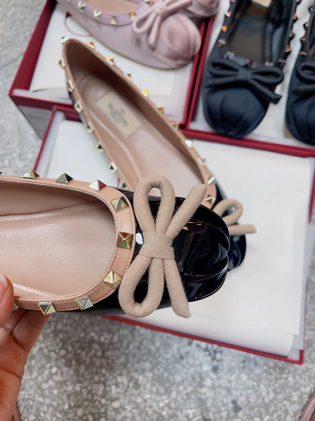 Valentino Women Black Bow-Detail Ballet Flats product view 4
