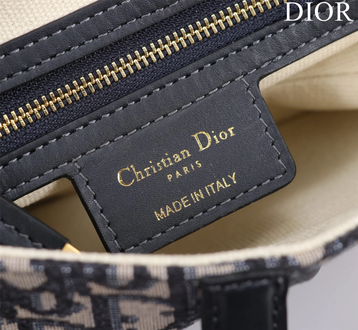 Dior Saddle Saddle Canvas Handbag Hand Embroidered 25.5x20x6cm product view 4