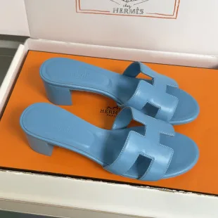 Hermès Oran Heeled Sandals Light Blue product photo