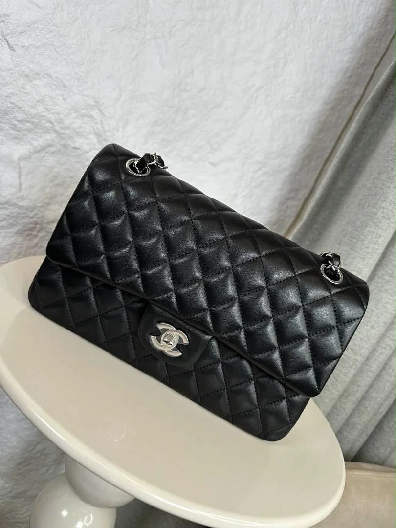 Chanel Classic Flap Medium Lambskin Silver Hardware Bag product view 1