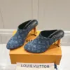 Louis Vuitton Women Blue Denim Mules product view 3