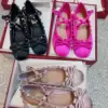 Valentino Women Pink Satin Bow Strap Flats product view 3