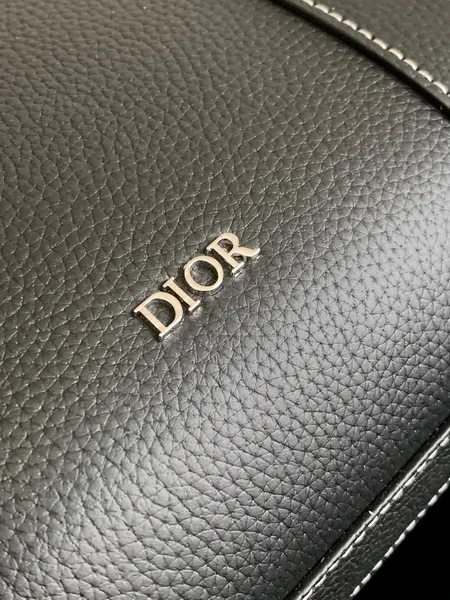 Dior Lingot Briefcase in black grained calfskin leather product view 8