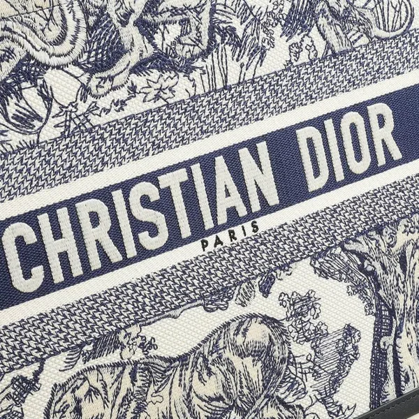 Dior Medium Book Tote — Blue and White Scenic Pattern product view 7