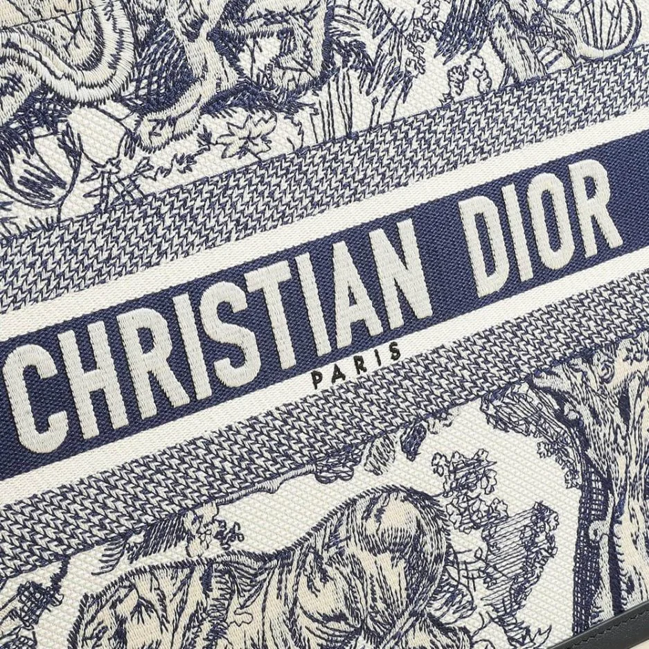 Dior Medium Book Tote — Blue and White Scenic Pattern product view 7
