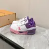 Louis Vuitton Women White Pink Purple Leather Sneakers product view 3