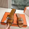 Hermès Women Brown Leather Slide Sandals product view 6