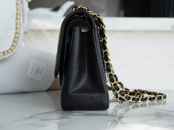 Chanel Flap Bag Jumbo 30 cm Gold Hardware Black Caviar product view 6
