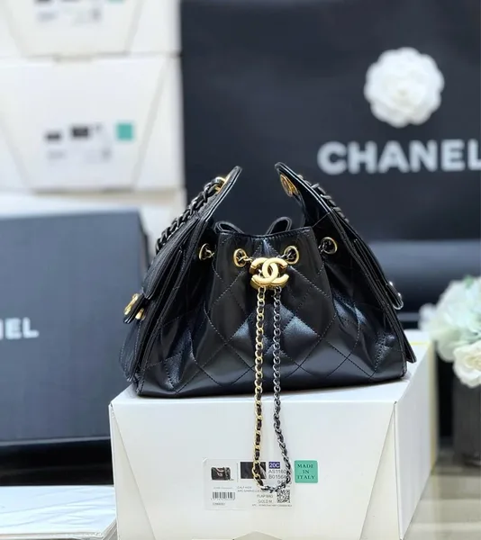 Chanel 25 mini Gold Silver Chain Black Bag product photo