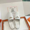 Hermès Women White Leather Mules — Metal-Bar Loafer Style product view 4