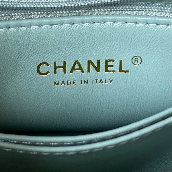 Chanel Coco Pastel Blue Handbags With Lock Gold 24 cm product view 4