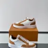 Louis Vuitton Men White Brown Suede Leather Sneakers product view 4