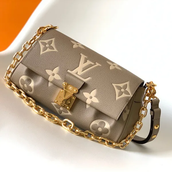 Louis Vuitton Favorite Brown Handbags Lock Gold 24x14cm product photo