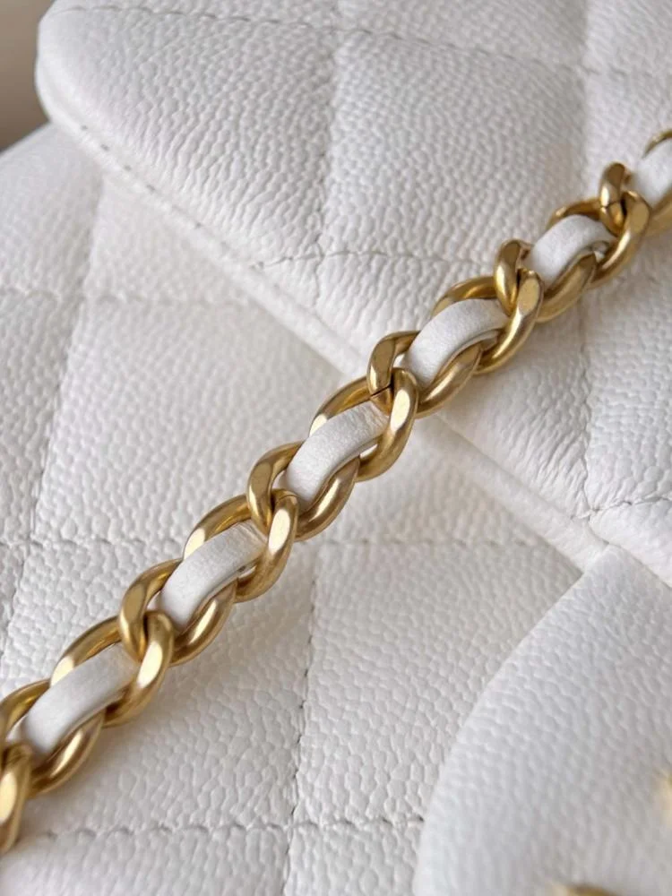 Chanel Small Classic Flap Top Handle White Bag product view 5