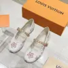 Louis Vuitton Women White Leather Pink Floral Mary Janes product view 3