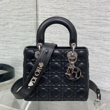 Dior Lady Dior Small Black Silver Hardware Bag product photo