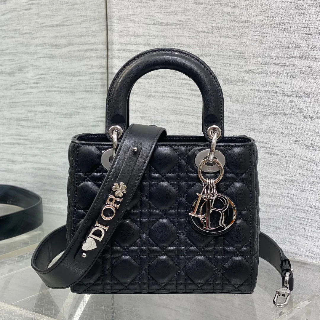 Dior Lady Dior Small Black Silver Hardware Bag product view 1