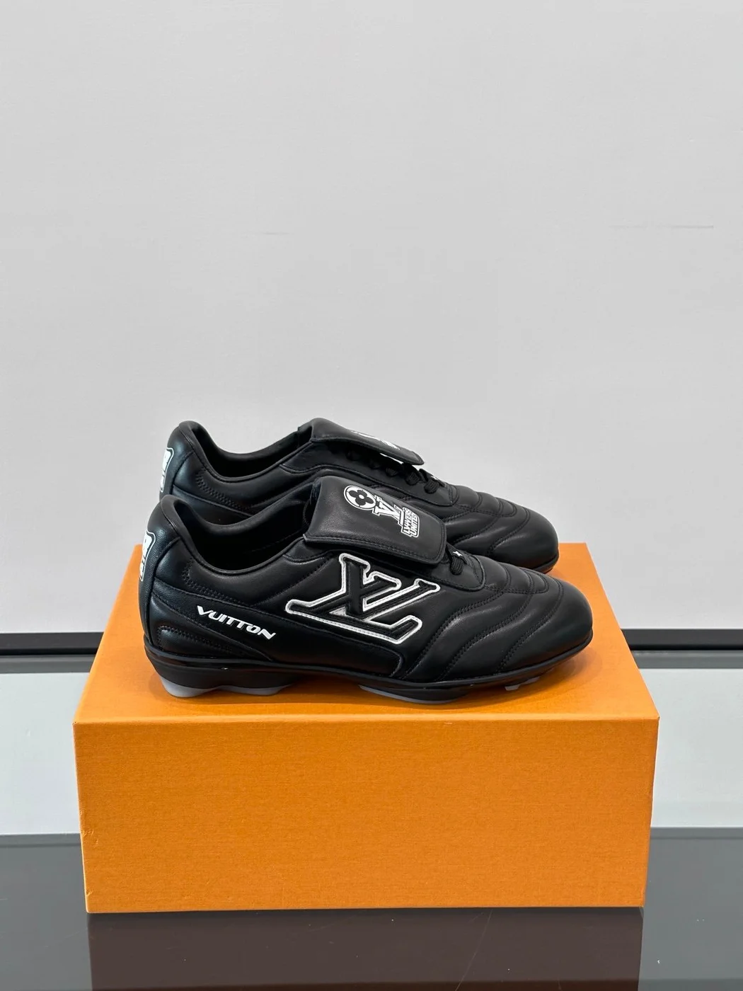 Louis Vuitton Men Sneakers — Black with Outlined LV Detail product view 1