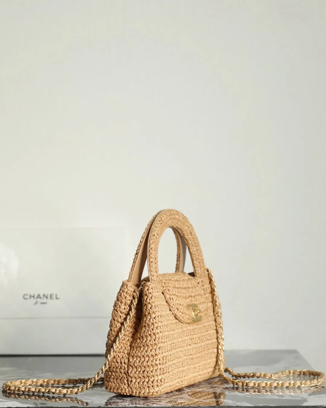 Chanel Braided Raffia Kelly Flap Bag product view 2