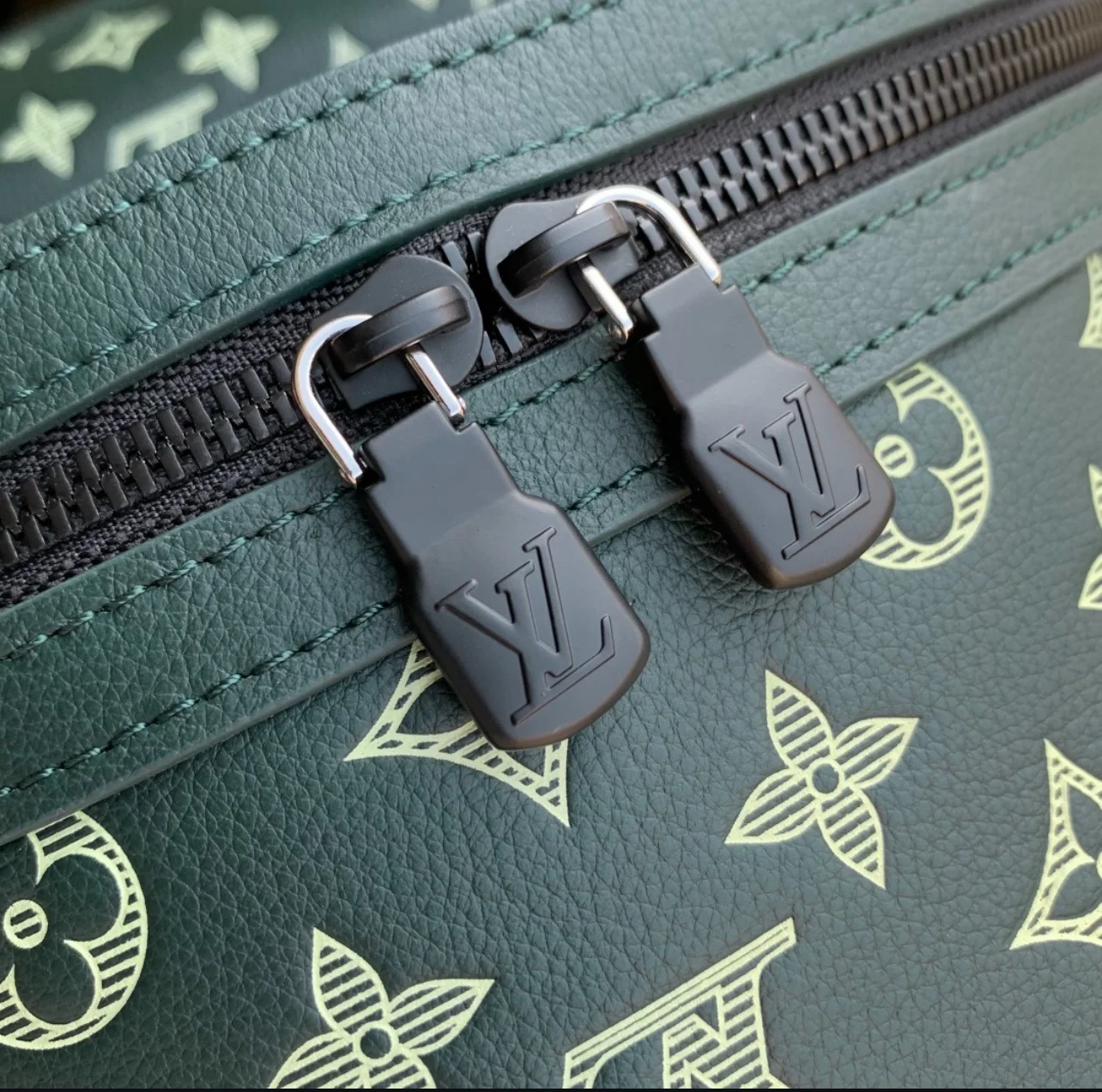 Louis Vuitton Discovery Backpack PM — Dark Green and Cream Monogram product view 3