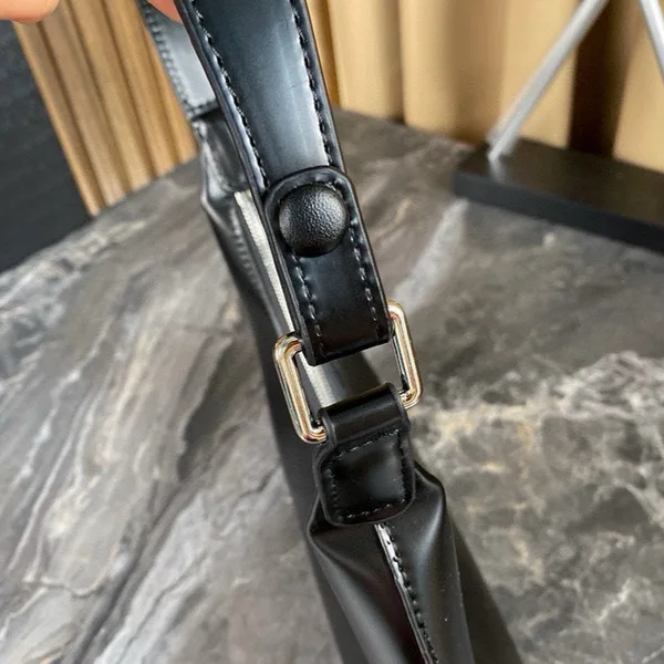 Prada Cleo Shoulder Bag 30 In Black Glossy Calfskin product view 3