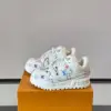 Louis Vuitton Men White Leather Multicolor Pattern Sneakers product view 3