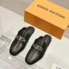 Louis Vuitton Women Black Leather Slip-On Mules product view 1