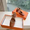 Hermès Women Brown Leather Heels — Ankle-Strap Style product view 5