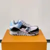Louis Vuitton Men Black White Blue Leather Sneakers product view 6