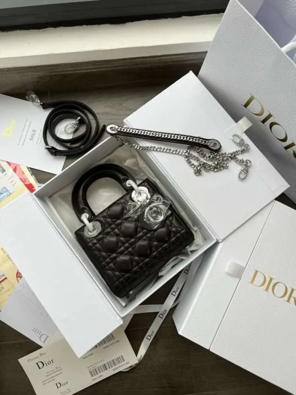 Dior Lady Mini 3-Pocket High- Black Handbag 17 cm product view 1