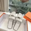 Hermès Women White Leather Slide Sandals product view 5