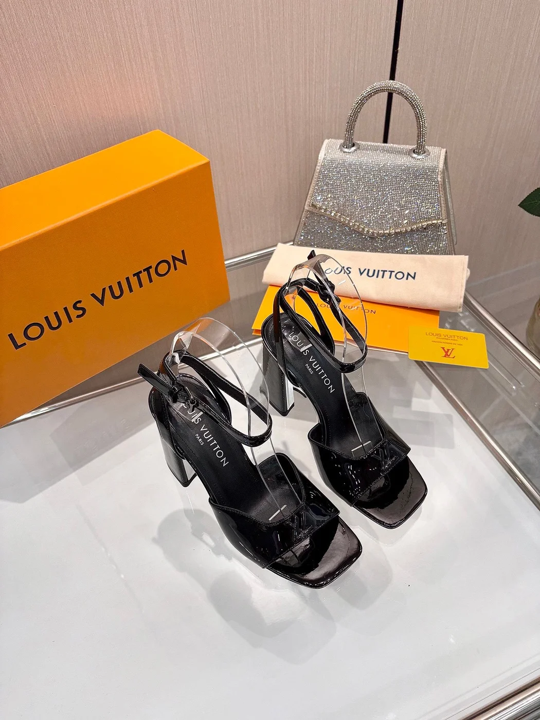 Louis Vuitton Women Black Patent Leather Heels product view 3