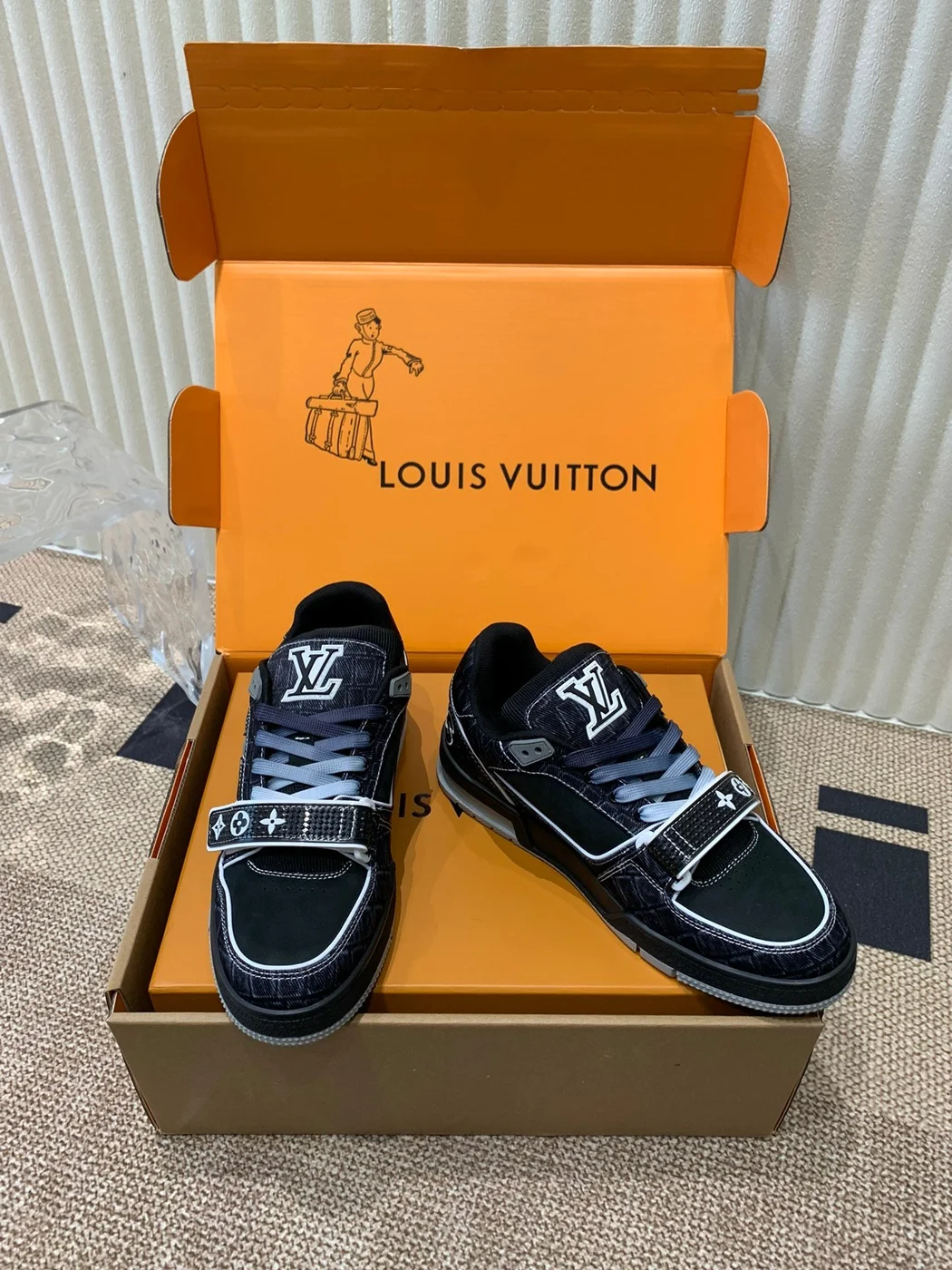 Louis Vuitton Women Black Fabric Sneakers product view 6