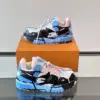 Louis Vuitton Men Blue Pink Black Leather Sneakers product view 4